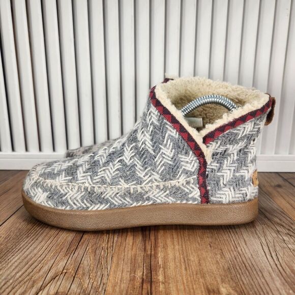 Womens 6 SANUK Nice Bootah Gray Boho Casual Slippers Knit Ankle Booties Boots - Picture 3 of 10